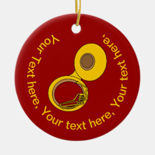 Ornamento De Cerâmica Instrumento Musical Tuba