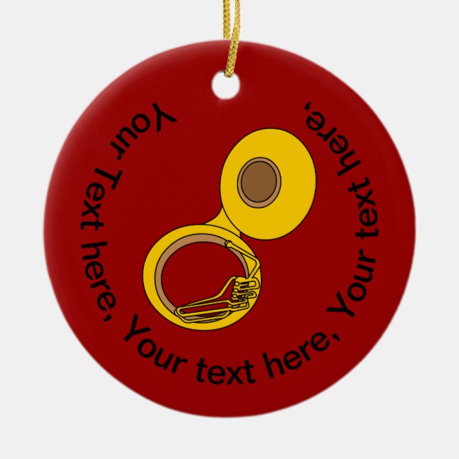 Ornamento De Cerâmica Instrumento Musical Tuba (Frente)