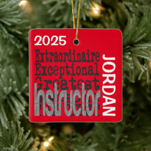 Ornamento De Cerâmica Instrutor Extraordinário PERSONALIZADO