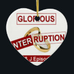 Ornamento De Cerâmica Interrupção Gloriosa: Um Ouro Começando<br><div class="desc">Interrupção Gloriosa: Um Ouro Começando Adicione um toque de romance à noite de jogos com nossas cartas de jogar Glorious Interrupção personalizadas, ou decore seu espaço com ornamentos elegantes de feriado que simbolizam amor e compromisso eternos. Qualquer interrupção pode ser gloriosa! O design de Interrupção Gloriosa da Coleção Zazzle Vibrant...</div>