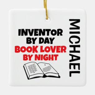 Ornamento De Cerâmica Inventor adora ama Ler PERSONALIZADO