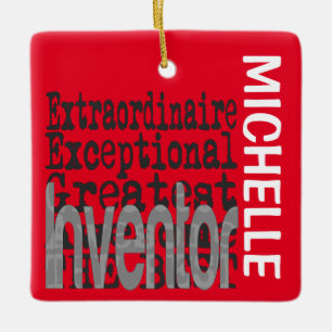 Ornamento De Cerâmica Inventor Extraordinário PERSONALIZADO