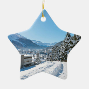 Ornamento De Cerâmica Inverno em St Moritz