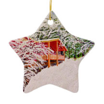 "Inverno no pequeno Cabine Vermelha".