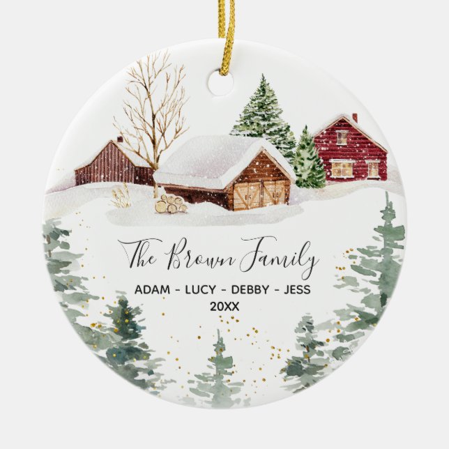 Ornamento De Cerâmica Inverno Nosso Primeiro Natal em nossa nova casa (Frente)