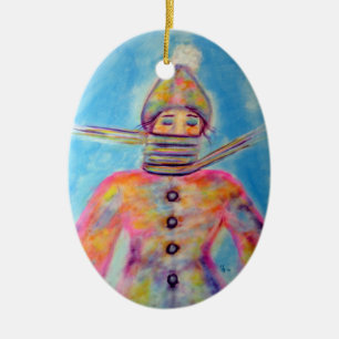 Ornamento De Cerâmica "Inverno que envolve" a arte