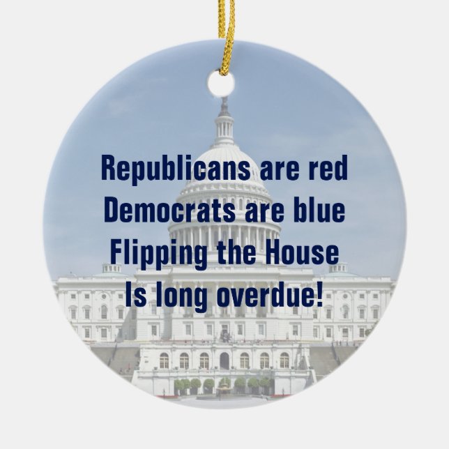 Ornamento De Cerâmica Invertendo a Câmara dos Representantes (Frente)