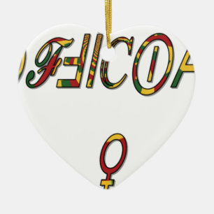 Ornamento De Cerâmica Invertido "OFICIAL Female Symbol Art Impressão