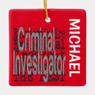 Ornamento De Cerâmica Investigador Criminal Extraordinário PERSONALIZAD