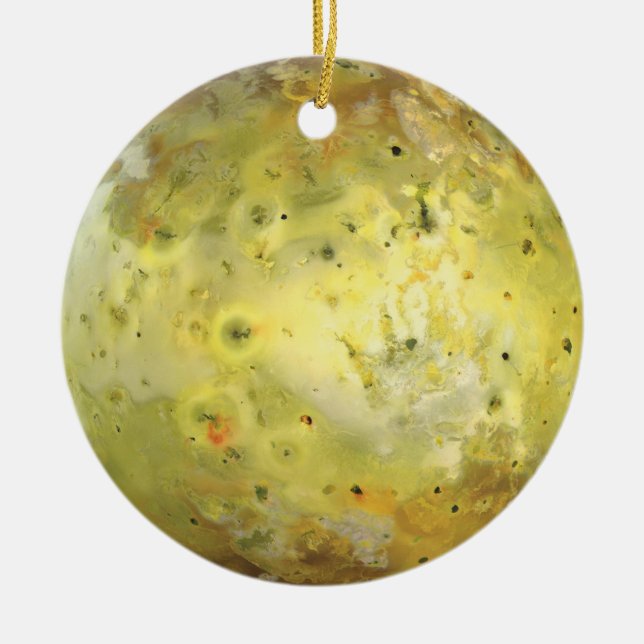 Ornamento De Cerâmica Io Lua vulcânica de Júpiter (Frente)