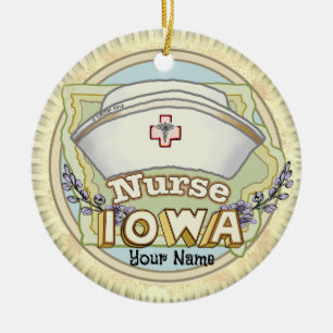 Ornamento De Cerâmica Iowa Nurse