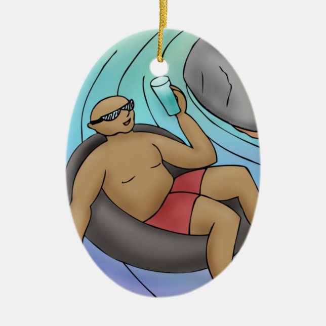 Ornamento De Cerâmica Ir Com O Fluxo Com Essência De Água De Rock (Frente)