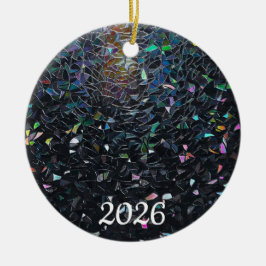 Ornamento De Cerâmica Iridescent Abstract Stained Glass Pattern