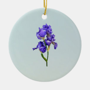 Ornamento De Cerâmica Íris Roxo Triplo