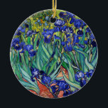 Ornamento De Cerâmica Írises de Vincent van Gogh<br><div class="desc">Irrises de Vincent van Gogh,  1889.</div>