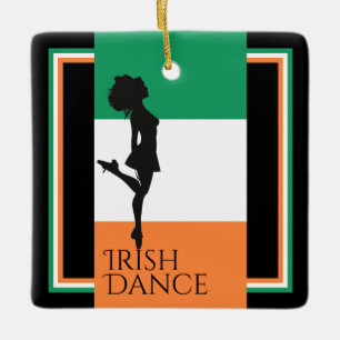 Ornamento De Cerâmica Irish Dance Flag personalizado no Natal da Irlanda