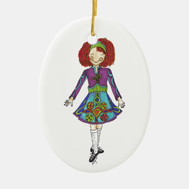 Ornamento De Cerâmica Irish Dancer Ornament Collection: (Frente)