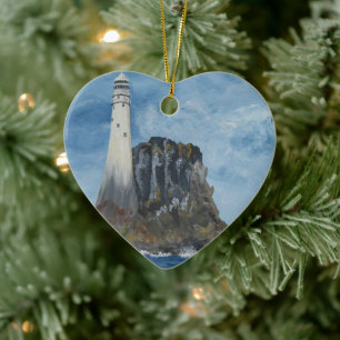 Ornamento De Cerâmica Irish Fastnet Lighthouse, County Cork, Ireland Tr