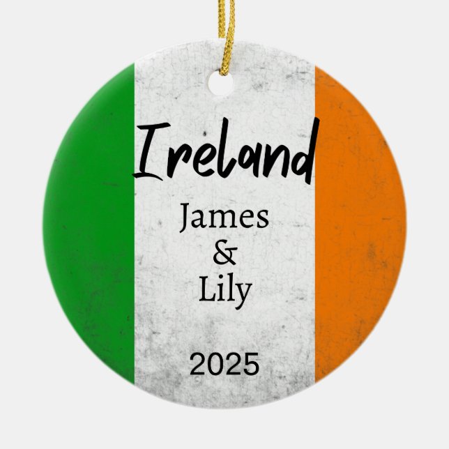 Ornamento De Cerâmica Irish Flag Ornament, Personalised Ireland (Frente)