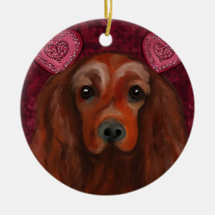 Ornamento De Cerâmica Irish Red Setter