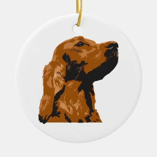 Ornamento De Cerâmica Irish Setter (Frente)