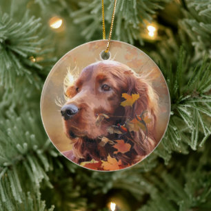 Ornamento De Cerâmica Irish Setter