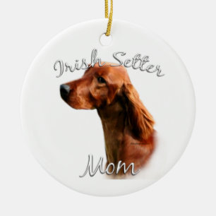 Ornamento De Cerâmica Irish Setter Mãe 2