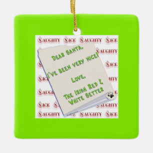 Ornamento De Cerâmica Irish Setter Naughty Nice