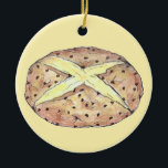 Ornamento De Cerâmica Irish Soda Bread Loaf Saint Patrick's Day Baking<br><div class="desc">O ornamento apresenta uma ilustração original de um pão de soda irlandês assado fresco. Excelente para o Dia de São Patrick. Este design também está disponível em outros produtos. Não vê o que está procurando? Precisa de ajuda para a personalização? Entre em contato com Rebecca para ter algo projetado só...</div>