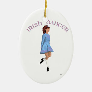 Ornamento De Cerâmica Irish Step Dancer Light Blue
