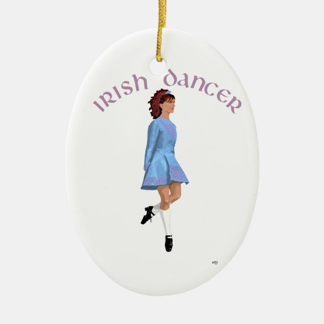 Ornamento De Cerâmica Irish Step Dancer Light Blue (Frente)
