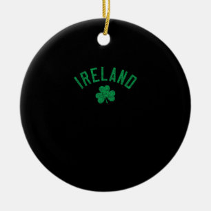 Ornamento De Cerâmica Irlanda Texto Enchido Shamrock Distúrbio Prin Verd