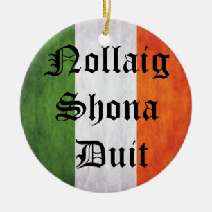 Ornamento De Cerâmica Irlandês, Irlanda, Natal, Irish Flag, Irlandês