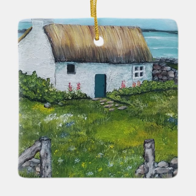 Ornamento De Cerâmica Irlandês Ornament Ireland Feriado de Natal (Frente)