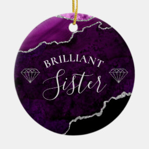Ornamento De Cerâmica Irmã Brilhante do Agato Roxo Moderno