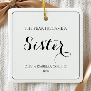 Ornamento De Cerâmica Irmã de Natal Elegante Minimalista