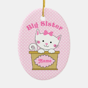 Ornamento De Cerâmica Irmã mais velha do gatinho