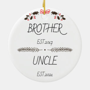 Ornamento De Cerâmica Irmão Personalizado para o Tio Est Ano Personaliz