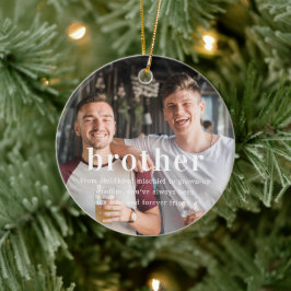 Ornamento De Cerâmica Irmão | Presente de Natal com Foto Sentimental