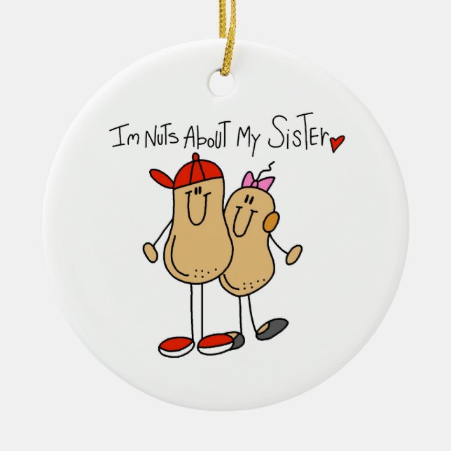 Ornamento De Cerâmica Irmãos Loucos Sobre Minha Irmã (Frente)
