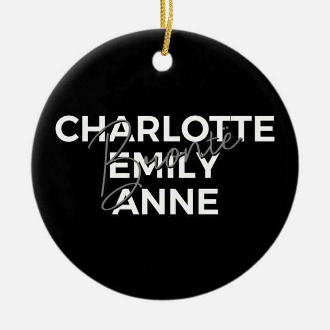 Ornamento De Cerâmica Irmãs Brontë II - Charlotte & Emily & Anne (Frente)