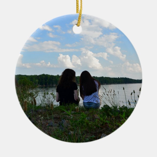 Ornamento De Cerâmica Irmãs/família (Frente)