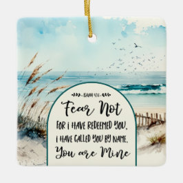 Ornamento De Cerâmica Isaiah 43:1 Medo que não por eu tê-lo resgatado Oc