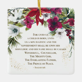 Ornamento De Cerâmica Isaiah 9:6 Para nós Uma Criança é Nascer Bíblia Na