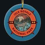 Ornamento De Cerâmica Isle Royale National Park Moose Compass<br><div class="desc">Isle Royale vetor trabalho de arte design. O parque é constituído por Isle Royale e centenas de ilhas adjacentes,  assim como pelas águas circundantes do lago Superior,  no estado de Michigan.</div>