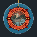 Ornamento De Cerâmica Isle Royale National Park Moose Compass<br><div class="desc">Isle Royale vetor trabalho de arte design. O parque é constituído por Isle Royale e centenas de ilhas adjacentes,  assim como pelas águas circundantes do lago Superior,  no estado de Michigan.</div>
