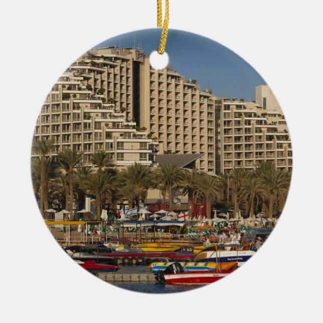 Ornamento De Cerâmica Israel, o Negev, Eilat, a praia do Mar Vermelho (Frente)