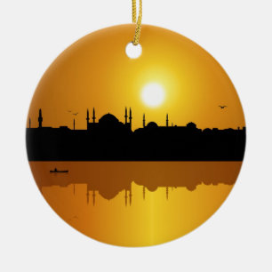 Ornamento De Cerâmica Istambul e por do sol