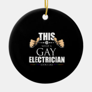 Ornamento De Cerâmica Isto É O Que Um Elétrico Gay parece LGBT