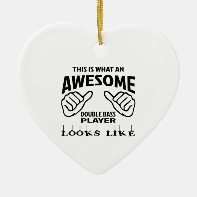 Ornamento De Cerâmica Isto é que jogador de contrabaixo impressionante (Frente)